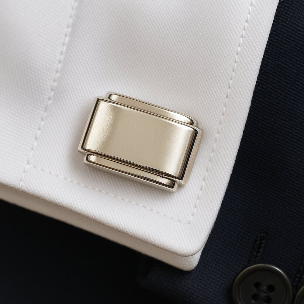 Tiffany Metropolis Cuff Links in Sterling Silver Engravable - Picture 2 of 8